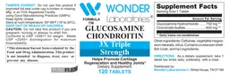 Label for Glucosamine Chondroitin 3X Triple Strength