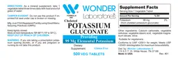 Label for Potassium Gluconate