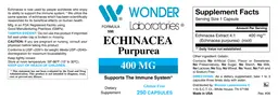 Label for Echinacea Purpurea 400 mg