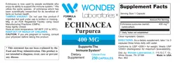 Label for Echinacea Purpurea 400 mg