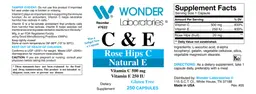 Label for C 500 mg & E 250 IU