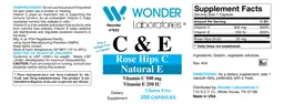 Label for C 500 mg & E 250 IU