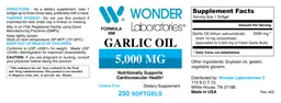 Label for Garlic Oil 5,000 mg