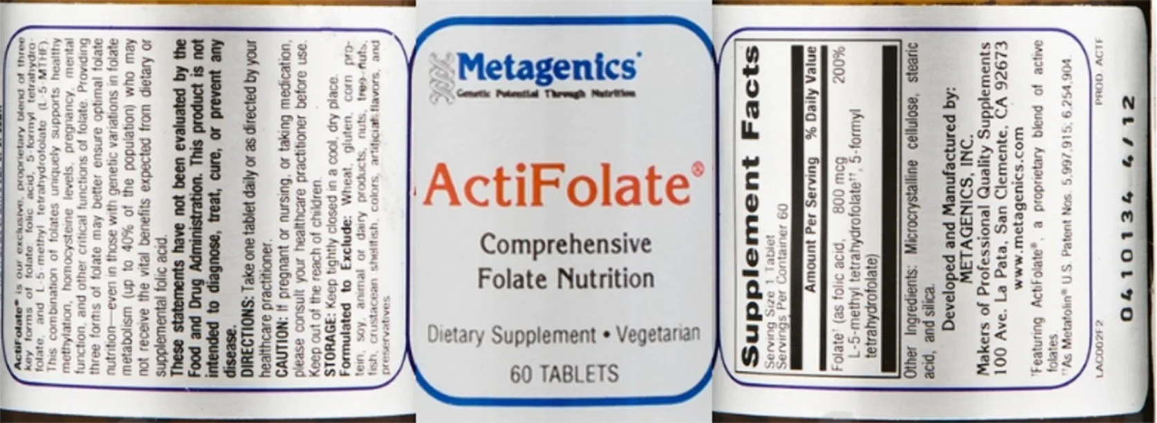 Label for ActiFolate