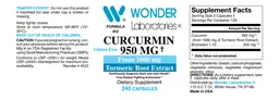 Label for Curcumin 950 mg