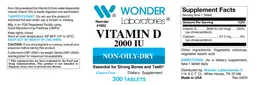 Label for Vitamin D 2000 IU