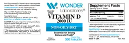 Label for Vitamin D 2000 IU