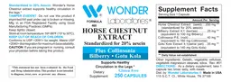 Label for Horse Chestnut Extract