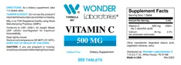 Label for Vitamin C 500 mg