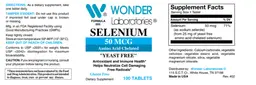 Label for Selenium 50 mcg