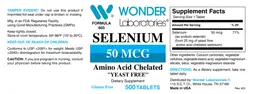 Label for Selenium 50 mcg