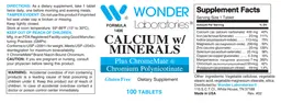 Label for Calcium w/ Minerals