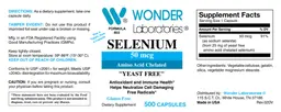 Label for Selenium 50 mcg