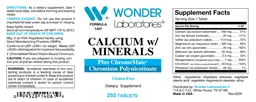 Label for Calcium w/ Minerals