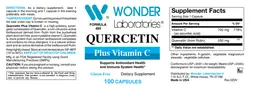 Label for Quercetin plus Vitamin C