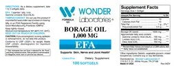 Label for Borage Oil 1,000 mg
