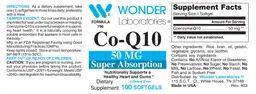 Label for Co-Q10 50 mg