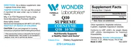 Label for Q10 Supreme 10 mg