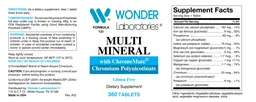 Label for Multi Mineral with ChromeMate