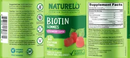 Label for Biotin Gummies Strawberry Flavor