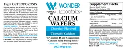 Label for Calcium Wafers Chocolate Flavored