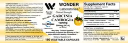 Label for Clinical Strength Garcinia Cambogia 1500 mg