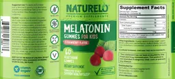 Label for Melatonin Gummies for Kids Strawberry Flavor