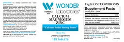 Label for Calcium Magnesium Zinc