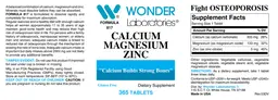 Label for Calcium Magnesium Zinc
