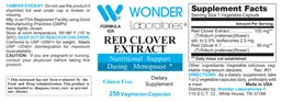 Label for Red Clover Extract