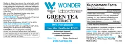 Label for Green Tea Extract