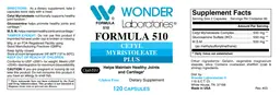 Label for Formula 510 Cetyl Myristoleate Plus