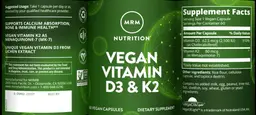 Label for Vegan Vitamin D3 & K2