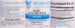 Label for Saw Palmetto Plus