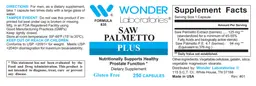 Label for Saw Palmetto Plus