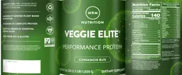 Label for Veggie Elite Cinnamon Bun