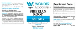 Label for Siberian Root 550 mg