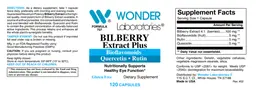 Label for Bilberry Extract Plus