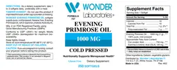 Label for Evening Primrose Oil 1000 mg