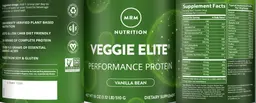 Label for Veggie Elite Vanilla Bean