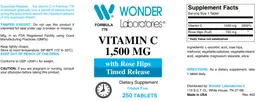Label for Vitamin C 1,500 mg
