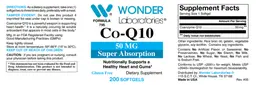 Label for Co-Q10 50 mg