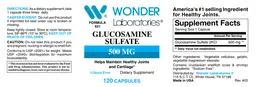 Label for Glucosamine Sulfate 500 mg