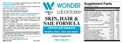 Label for Skin, Hair & Nail Formula