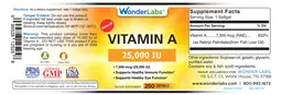 Label for Vitamin A 25,000 IU