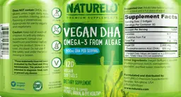 Label for Vegan DHA 800 mg