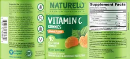 Label for Vitamin C Gummies Orange Flavor