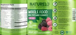 Label for Whole Food Multivitamin Gummies for Kids Berry Flavored