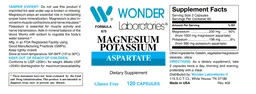 Label for Magnesium Potassium Aspartate