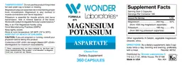 Label for Magnesium Potassium Aspartate